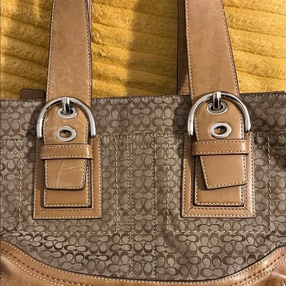 Brown Coach SoHo Signature Mini Tote Bag - Picture 6 of 15